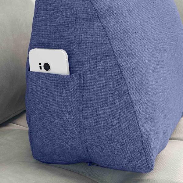 Rücken Kissen Jeans blau 45 x 20 x 35 cm Stoff