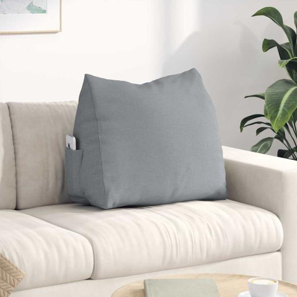 ARDEBO.de - Rücken Kissen Hellgrau 60 x 20 x 50 cm Stoff