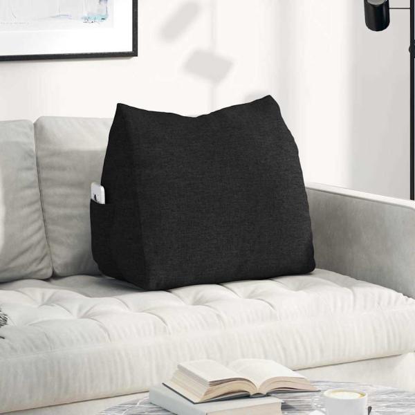 ARDEBO.de - Rücken Kissen Schwarz 60 x 20 x 50 cm Stoff