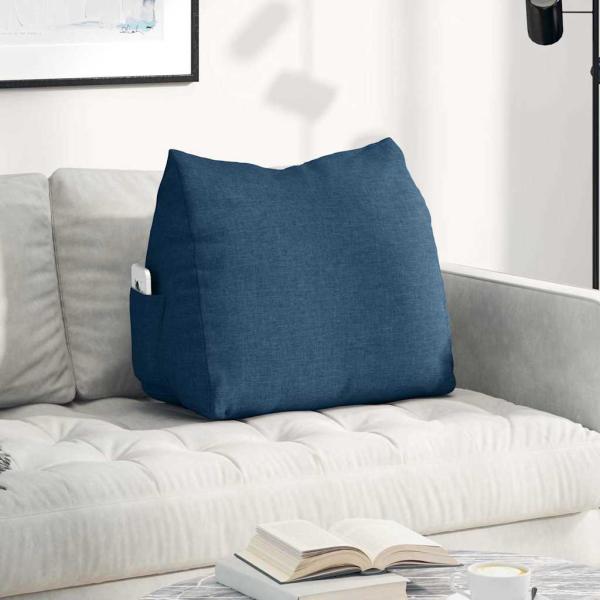 ARDEBO.de - Rücken Kissen Blau 60 x 20 x 50 cm Stoff