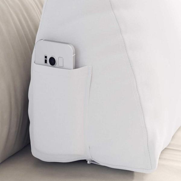 ARDEBO.de - Rücken Kissen Weiß 60 x 20 x 50 cm Stoff