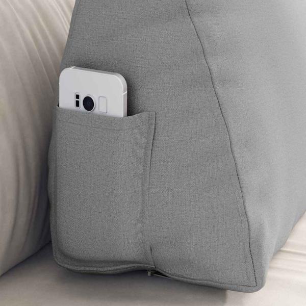 Rücken Kissen Wolkengrau 60 x 20 x 50 cm Stoff