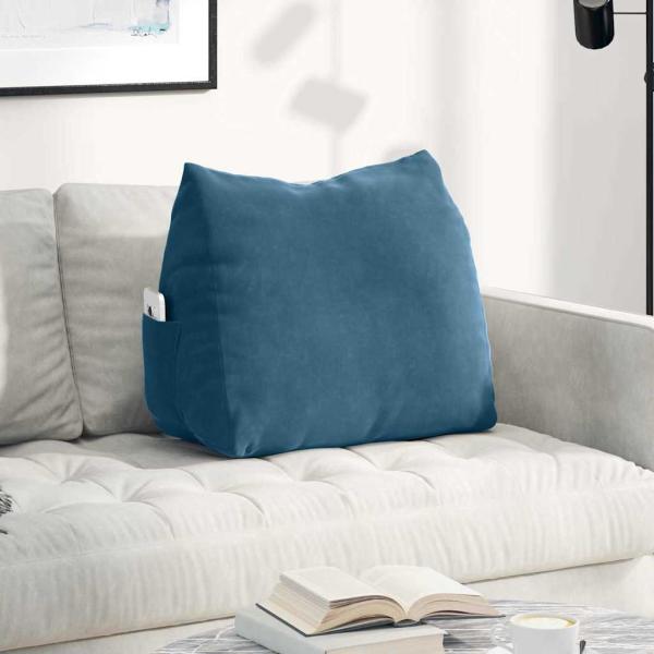 ARDEBO.de - Rücken Kissen Blau 60 x 20 x 50 cm Cordstoff