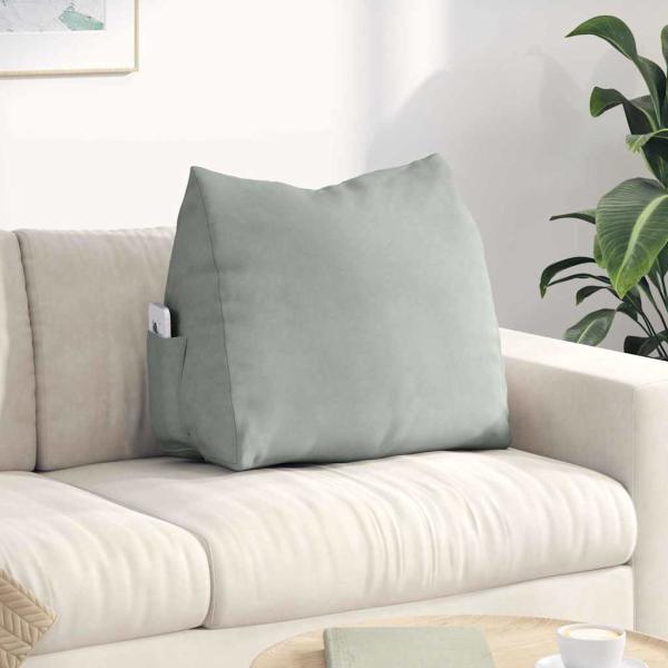 ARDEBO.de - Rücken Kissen Hellgrau 60 x 20 x 50 cm Cordstoff