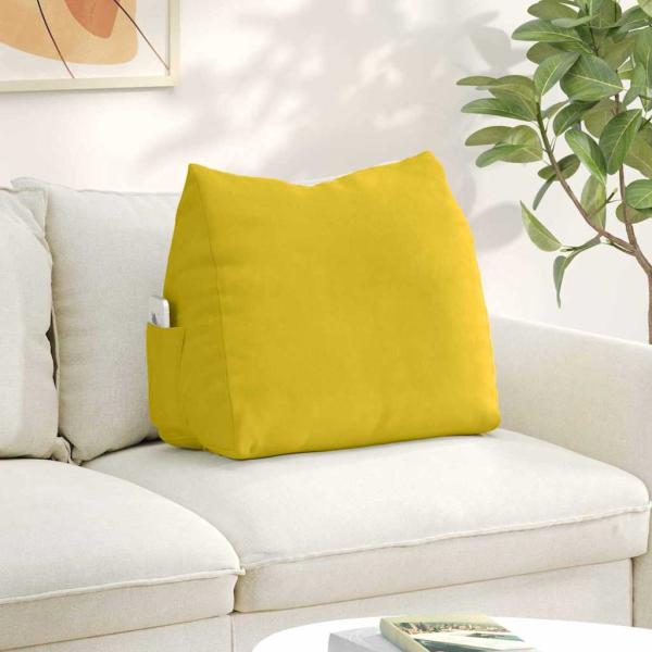 ARDEBO.de - Rücken Kissen Gelb 60 x 20 x 50 cm Cordstoff