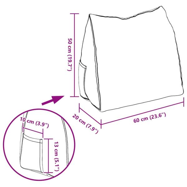 Rücken Kissen Gelb 60 x 20 x 50 cm Cordstoff