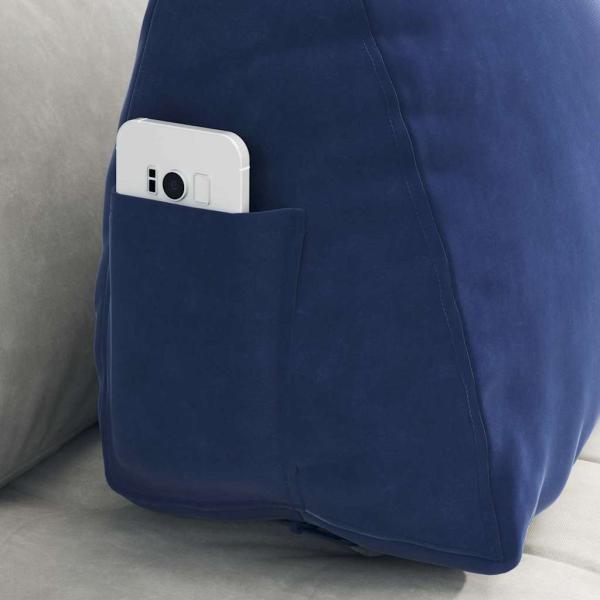 Rücken Kissen Polizeiblau 60 x 20 x 50 cm Cordstoff