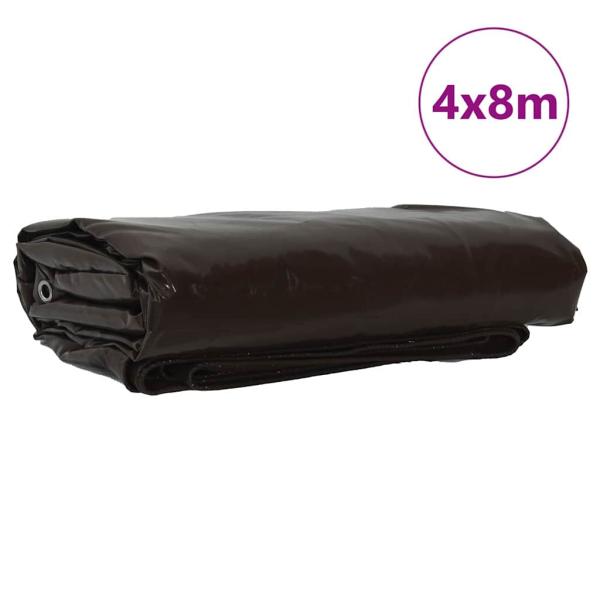 Plane 650g / m² Braun 4 x 8 m Canvas mit PVC-Beschichtung