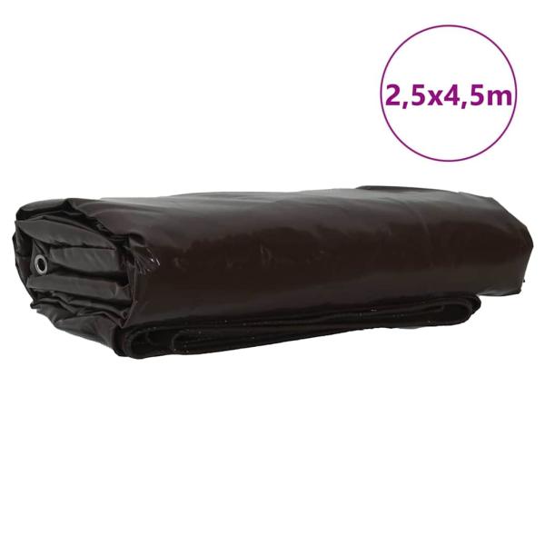 Plane 650g / m² Braun 2,5 x 4,5 m Canvas mit PVC-Beschichtung