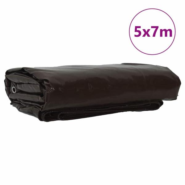 Plane 650g / m² Braun 5 x 7 m Canvas mit PVC-Beschichtung