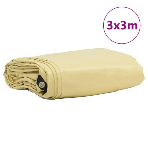 Plane 650g / m² Beige 3 x 3 m Canvas mit PVC-Beschichtung