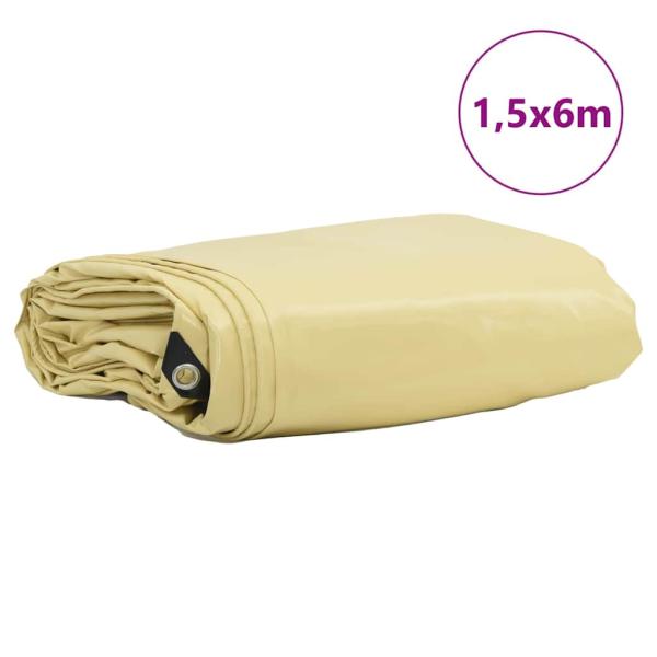 Plane 650g / m² Beige 1,5 x 6 m Canvas mit PVC-Beschichtung