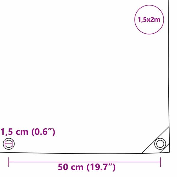Plane 650g / m² Olive Grün 1,5 x 2 m Canvas mit PVC-Beschichtung