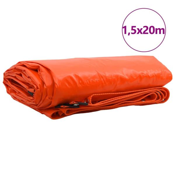 ARDEBO.de - Plane 650g / m² Orange 1,5 x 20 m Canvas mit PVC-Beschichtung
