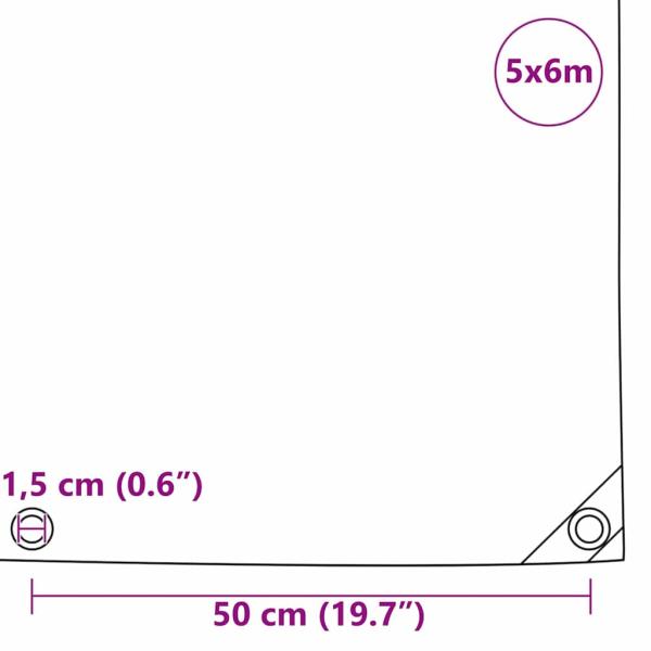 Plane 650g / m² Orange 5 x 6 m Canvas mit PVC-Beschichtung