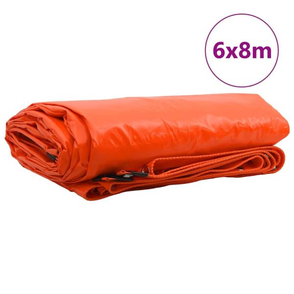 Plane 650g / m² Orange 6 x 8 m Canvas mit PVC-Beschichtung