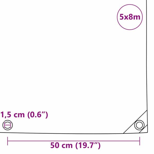 Plane 650g / m² Orange 5 x 8 m Canvas mit PVC-Beschichtung