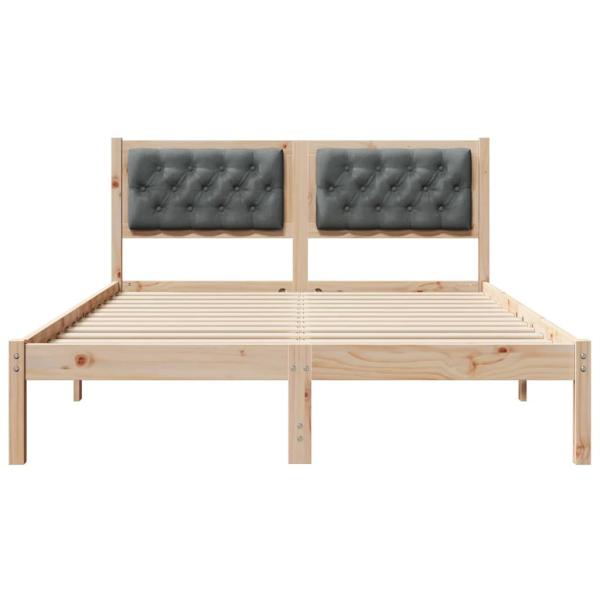 Bettgestell mit Kopfteil Dunkelgrau 140 x 190 cm Stoff