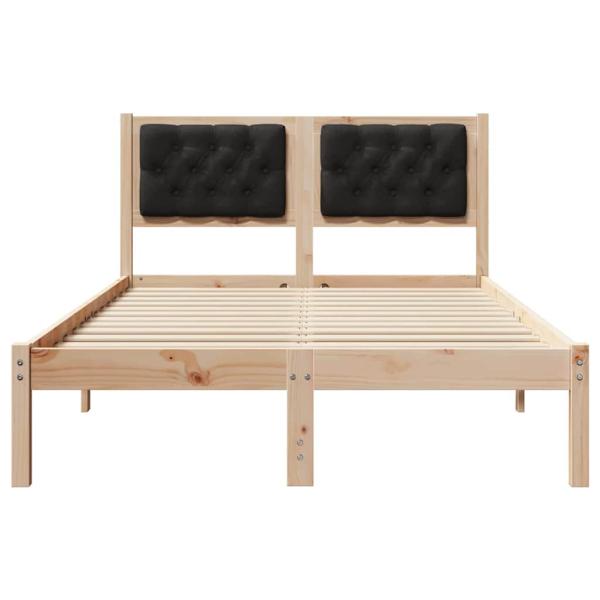 Bettrahmen Schwarz 120 x 190 cm Massives Kiefernholz