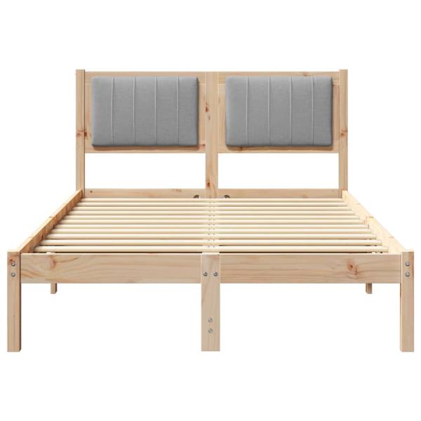 Bettgestell mit gepolstertem Kopfteil Hellgrau 120 x 200 cm