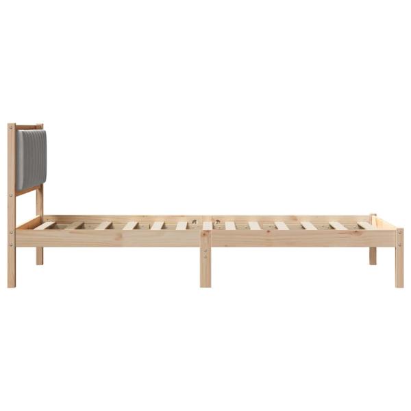 Bettgestell mit gepolstertem Kopfteil Hellgrau 100 x 200 cm
