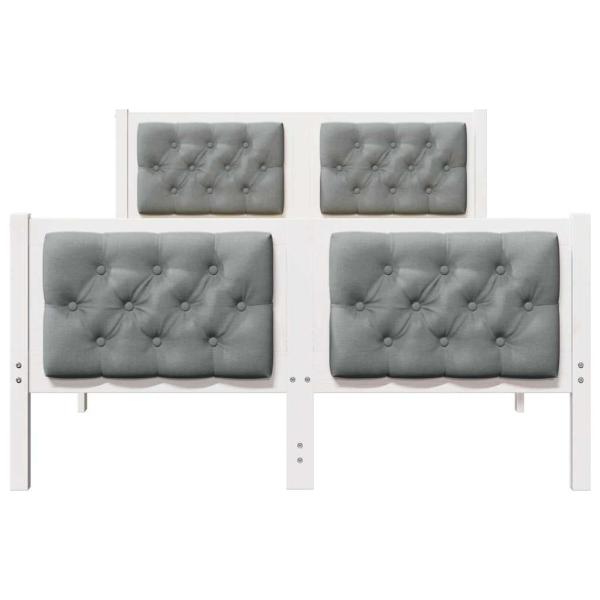 Bettgestell mit Kopfteil Hellgrau 120 x 200 cm Stoff