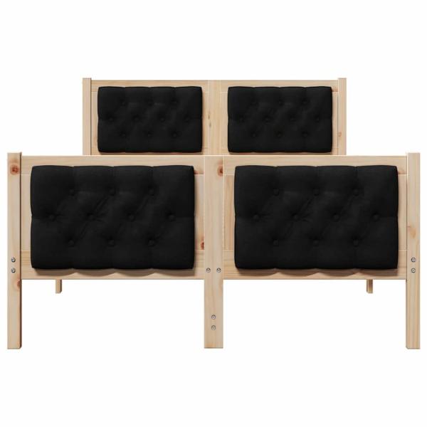 Bettgestell mit Kopfteil Schwarz 120 x 190 cm Stoff