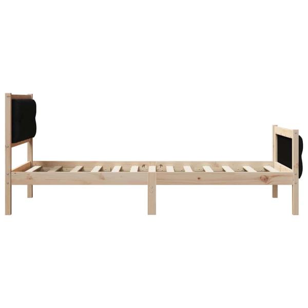 Bettgestell mit Kopfteil Schwarz 90 x 190 cm Stoff