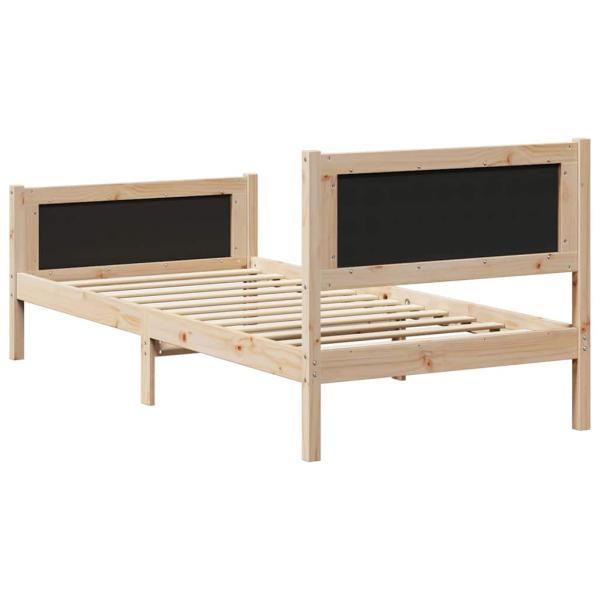 Bettgestell mit Kopfteil Schwarz 90 x 190 cm Stoff