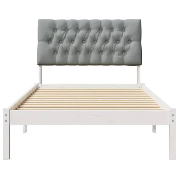 Bettgestell mit gepolstertem Kopfteil Weiß 100 x 200 cm