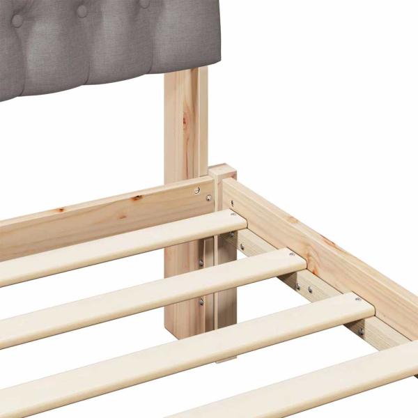 Bettgestell mit gepolstertem Kopfteil Braun 90 x 190 cm