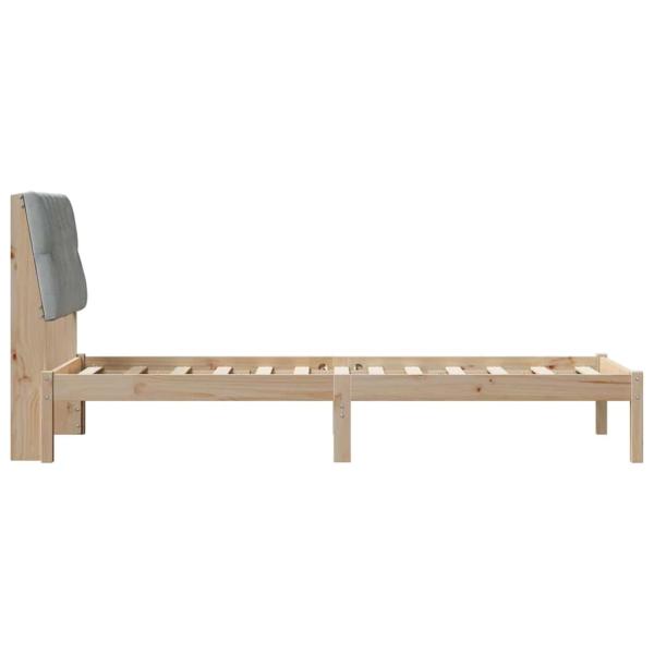 Bettgestell mit gepolstertem Kopfteil Braun 75 x 190 cm