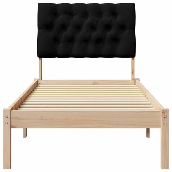 Bettgestell mit gepolstertem Kopfteil Braun 75 x 190 cm