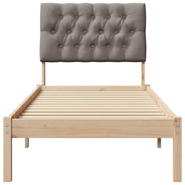 Bettgestell mit gepolstertem Kopfteil Braun 75 x 190 cm