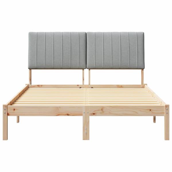 Bettgestell mit Kopfteil Braun 135 x 190 cm Stoff