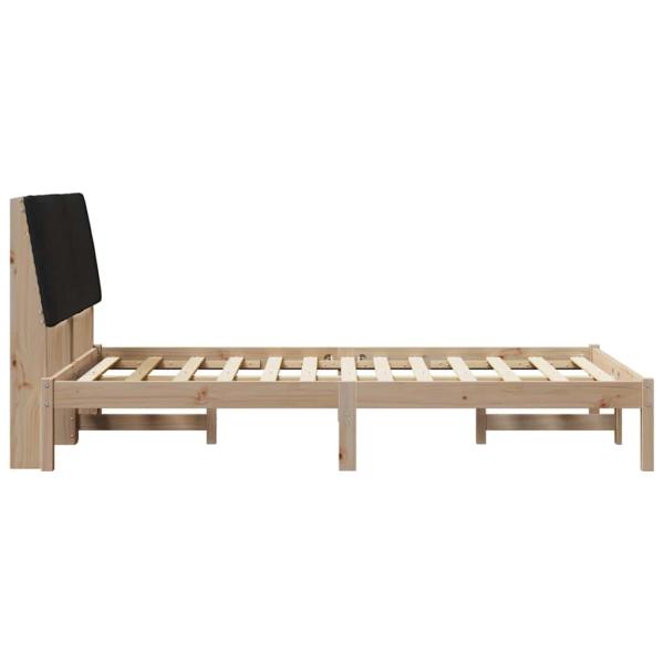 Bettgestell mit Kopfteil Braun 120 x 190 cm Stoff