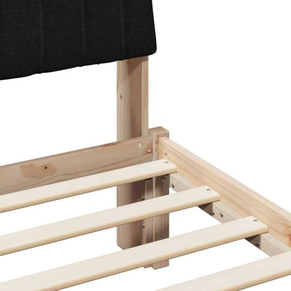 Bettgestell mit Kopfteil Braun 120 x 190 cm Stoff