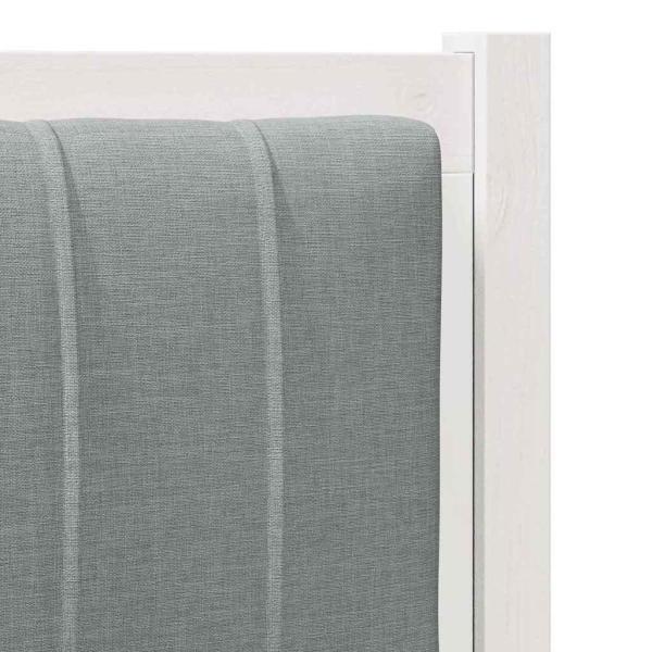 Gepolstertes Kopfteil Weiß 90 cm Massivholz Kiefer und Stoff