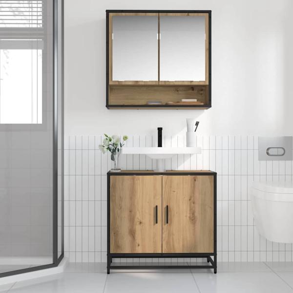 Badezimmer Waschbecken Schrank Artisan-Eiche 65 x 33 x 60 cm