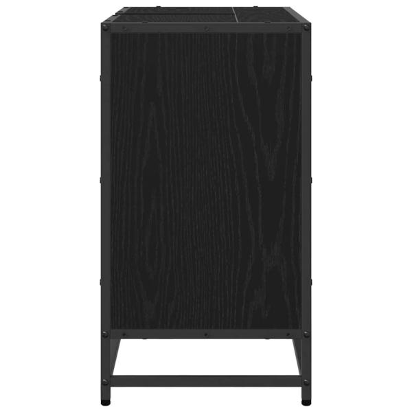 Badezimmer Waschbecken Schrank mit Tür Schwarz Eichen-Optik