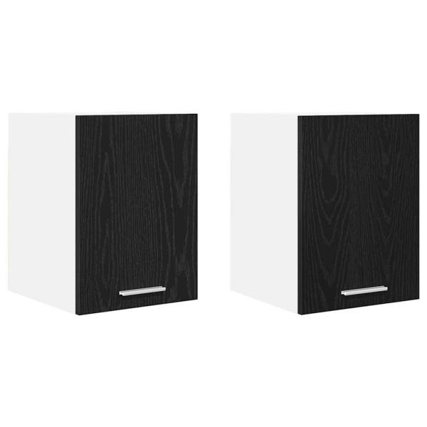 Hängeschrank Riga 2 pcs Schwarze Eiche und Weiß 30 x 31 x 40 cm