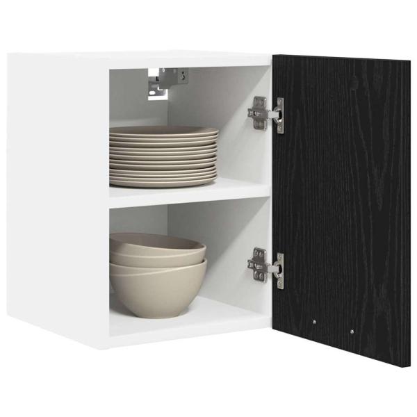 Hängeschrank Riga 2 pcs Schwarze Eiche und Weiß 30 x 31 x 40 cm