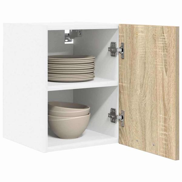Hängeschrank mit Tür Riga Sonoma-Eiche und Weiß 30 x 31 x 40 cm
