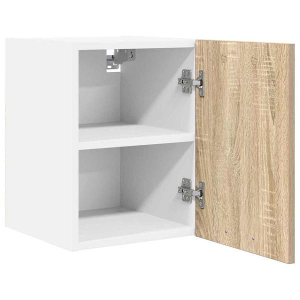 Hängeschrank mit Tür Riga Sonoma-Eiche und Weiß 30 x 31 x 40 cm