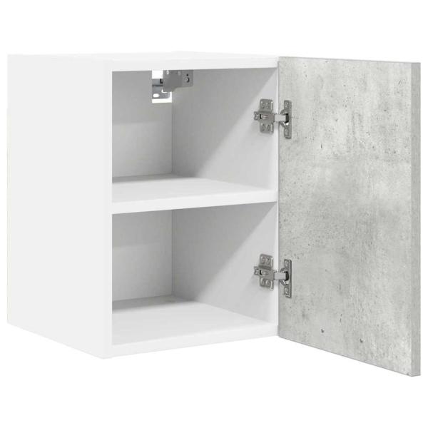 Hängeschrank 2 stk. Betongrau und Weiß Holzwerkstoff