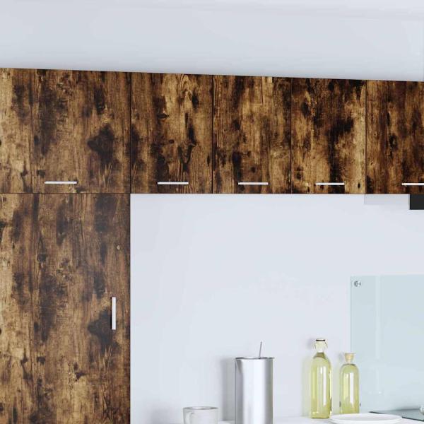 ARDEBO.de - Hängeschrank mit Regal Riga 2 pcs Geräucherte Eiche und Weiß