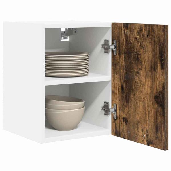 Hängeschrank mit Regal Riga 2 pcs Geräucherte Eiche und Weiß