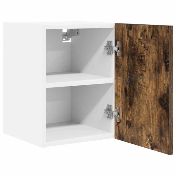 Hängeschrank mit Regal Riga 2 pcs Geräucherte Eiche und Weiß