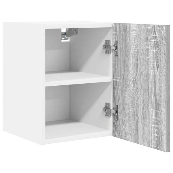Hängeschrank 2 stk. Grau Sonoma und Weiß Holzwerkstoff
