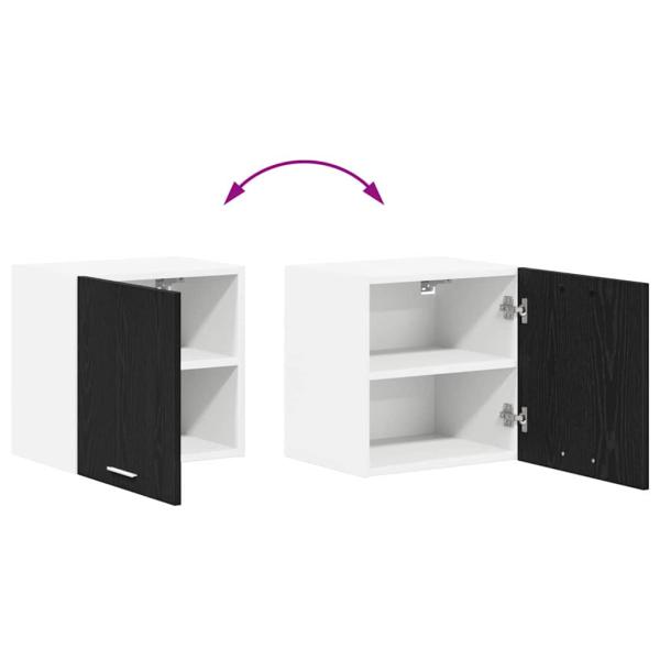 Hängeschrank Riga 2 pcs Schwarze Eiche und Weiß 40 x 31 x 40 cm